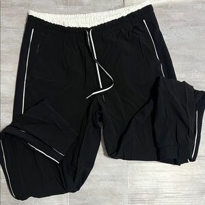 Athleta Brooklyn Joggers Black with White Accents